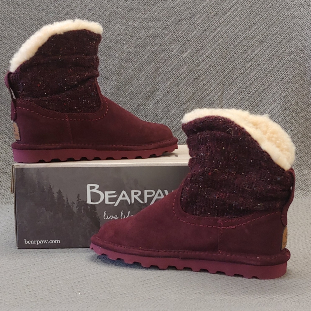 Bearpaw Virginia bootie with Never Wet Wine-9 - Picture 3 of 16